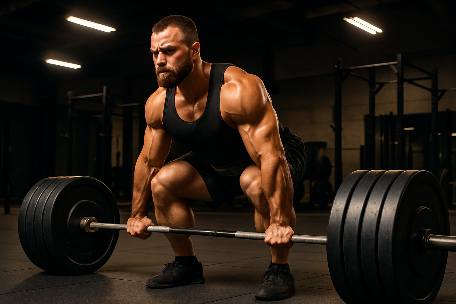 homme salle de sport powerlifting